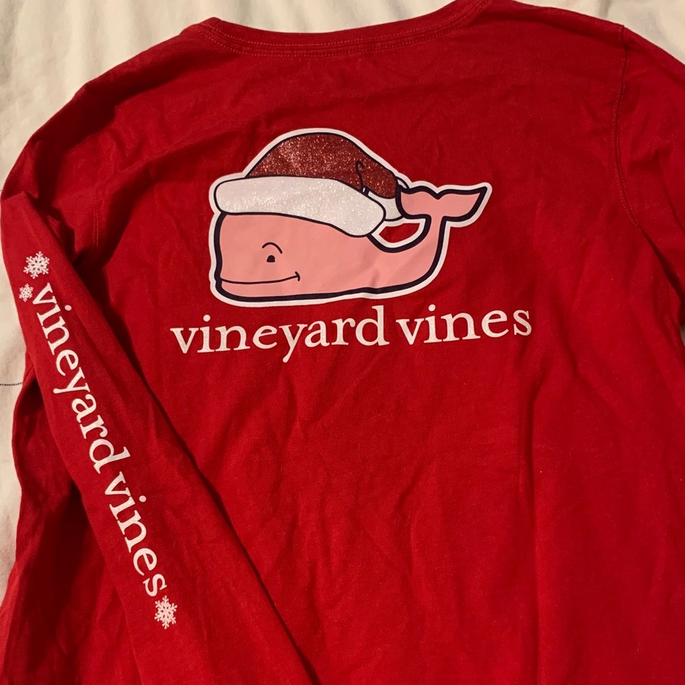 Vineyard Vines Festive Red Whale Shirt
